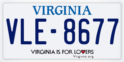 VA license plate VLE8677