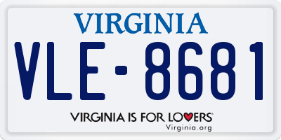 VA license plate VLE8681