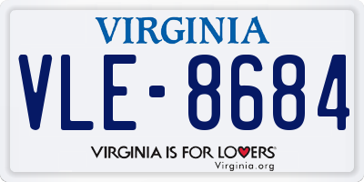 VA license plate VLE8684