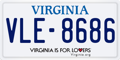 VA license plate VLE8686