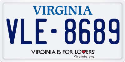VA license plate VLE8689