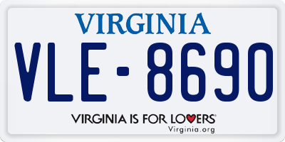 VA license plate VLE8690