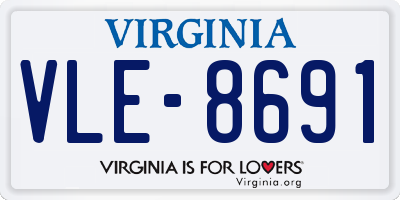 VA license plate VLE8691