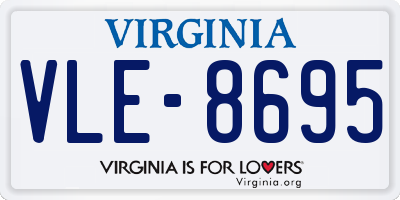 VA license plate VLE8695