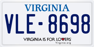 VA license plate VLE8698