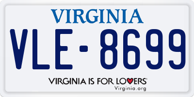 VA license plate VLE8699