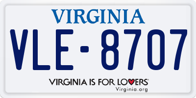 VA license plate VLE8707