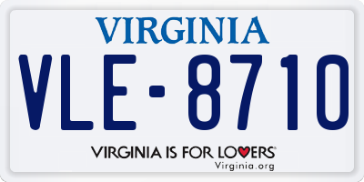 VA license plate VLE8710
