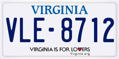 VA license plate VLE8712