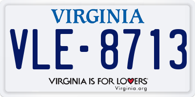 VA license plate VLE8713