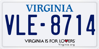 VA license plate VLE8714