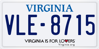 VA license plate VLE8715