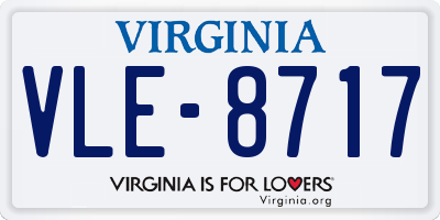 VA license plate VLE8717