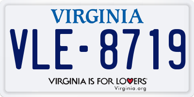 VA license plate VLE8719
