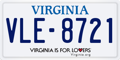 VA license plate VLE8721
