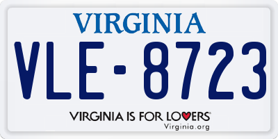 VA license plate VLE8723
