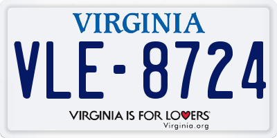 VA license plate VLE8724