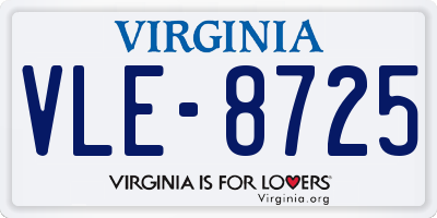 VA license plate VLE8725