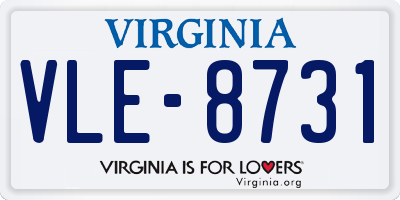 VA license plate VLE8731
