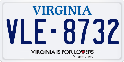 VA license plate VLE8732