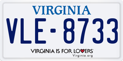 VA license plate VLE8733
