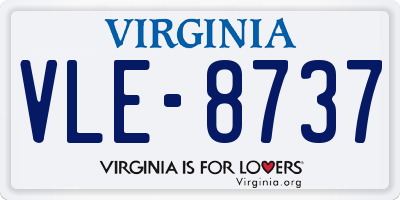 VA license plate VLE8737