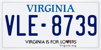 VA license plate VLE8739