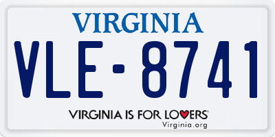 VA license plate VLE8741
