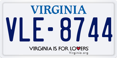 VA license plate VLE8744