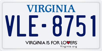 VA license plate VLE8751