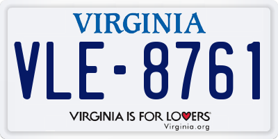 VA license plate VLE8761