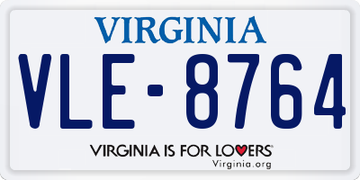VA license plate VLE8764