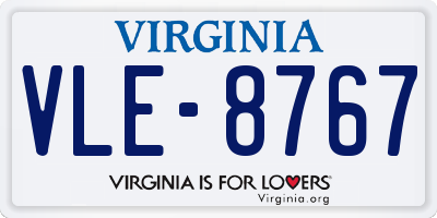 VA license plate VLE8767