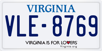 VA license plate VLE8769