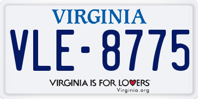 VA license plate VLE8775