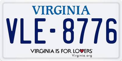 VA license plate VLE8776
