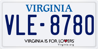 VA license plate VLE8780