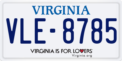 VA license plate VLE8785