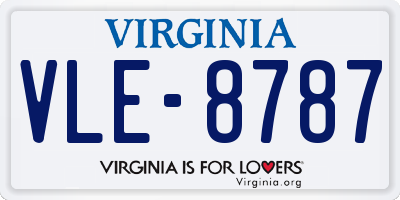 VA license plate VLE8787