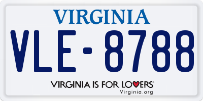 VA license plate VLE8788