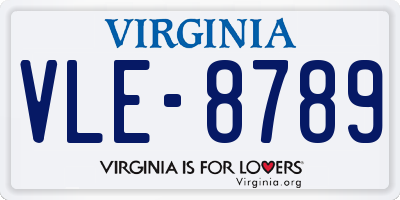 VA license plate VLE8789