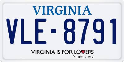 VA license plate VLE8791
