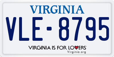 VA license plate VLE8795