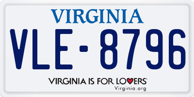 VA license plate VLE8796