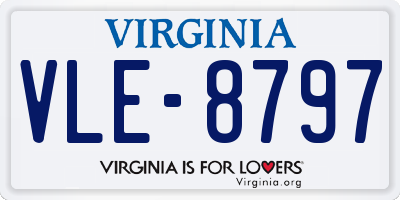 VA license plate VLE8797