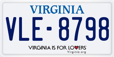 VA license plate VLE8798