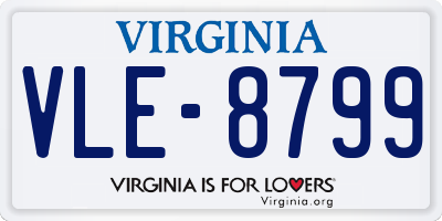 VA license plate VLE8799