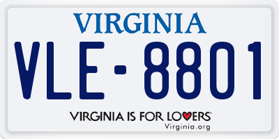 VA license plate VLE8801