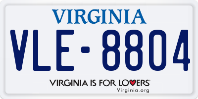 VA license plate VLE8804