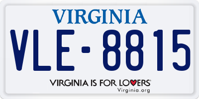 VA license plate VLE8815